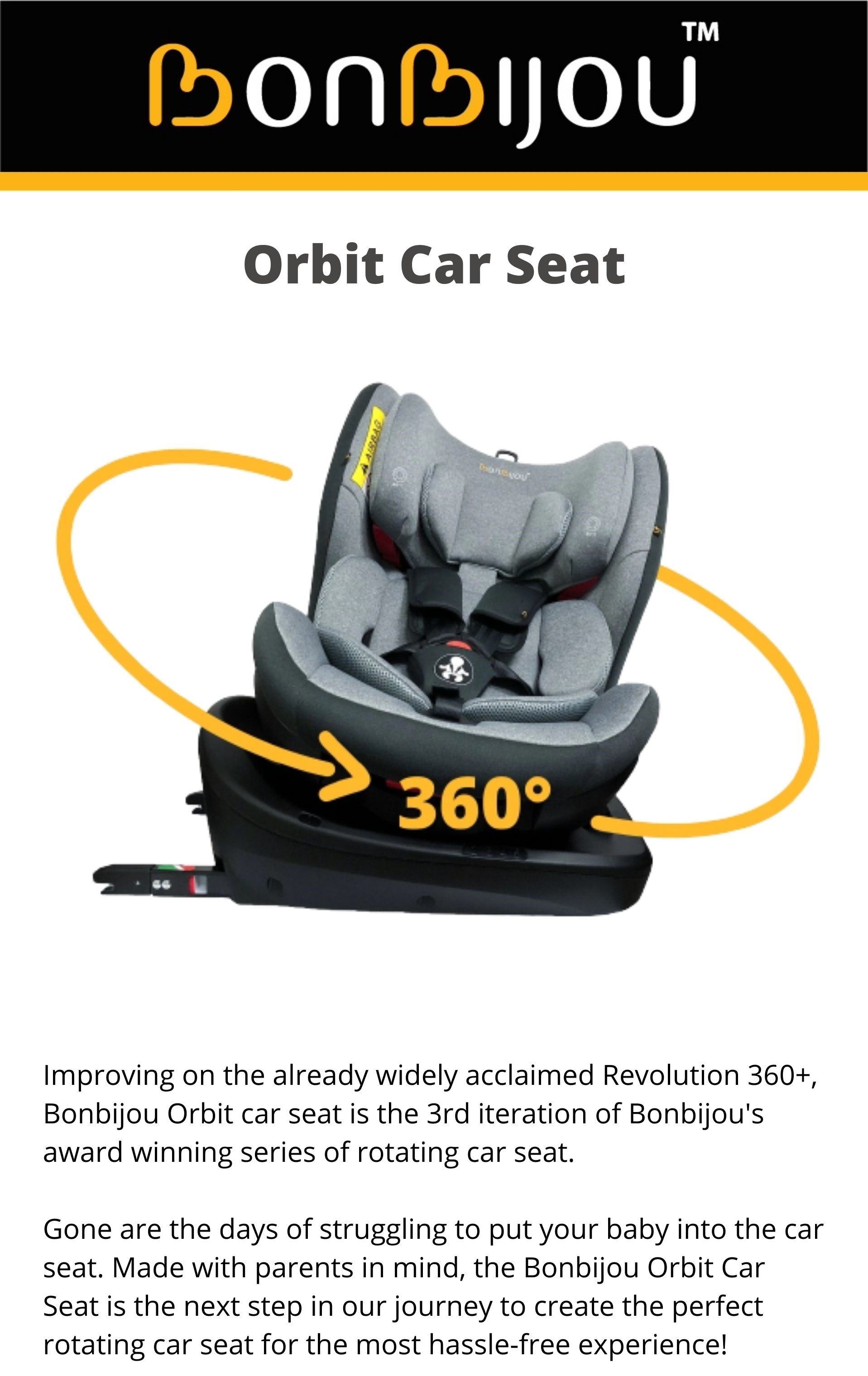 Bonbijou revolution shop 360 car seat