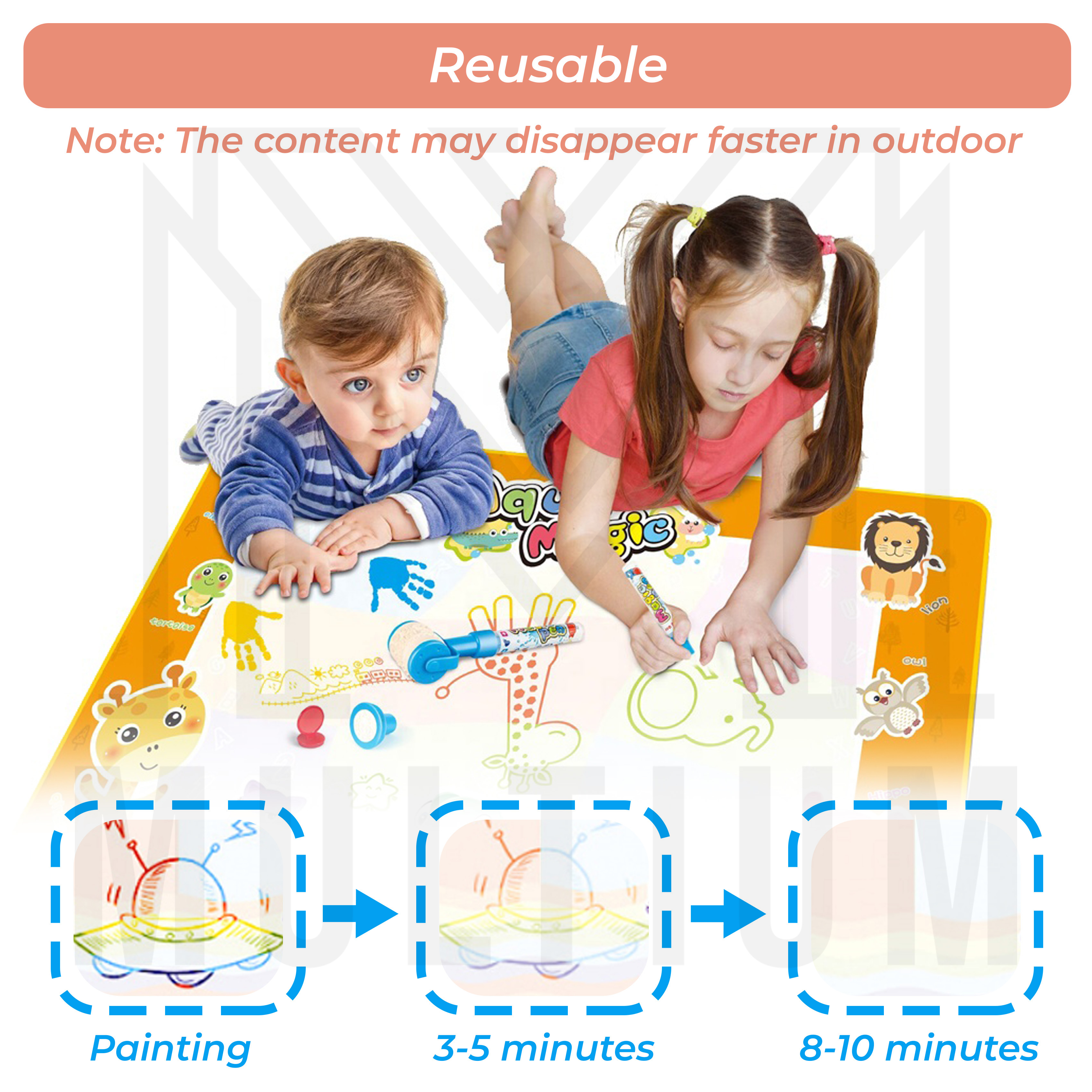 90005 Kid Doodles Drawing Water Mat Extra Large water drawing mat Kid ...