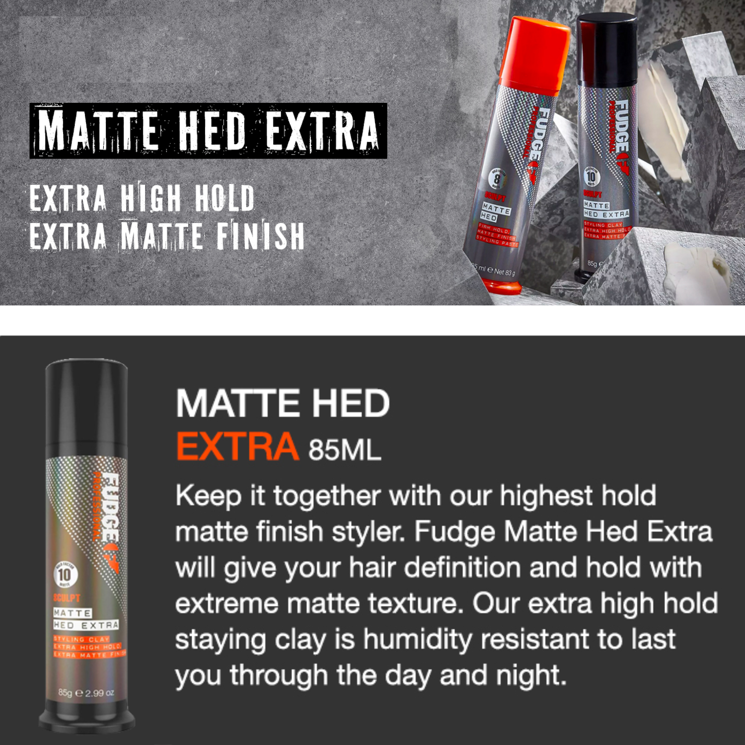 Fudge Professional Matte Hed Extra, Extreme Hold Texturizing Hair Wax ...
