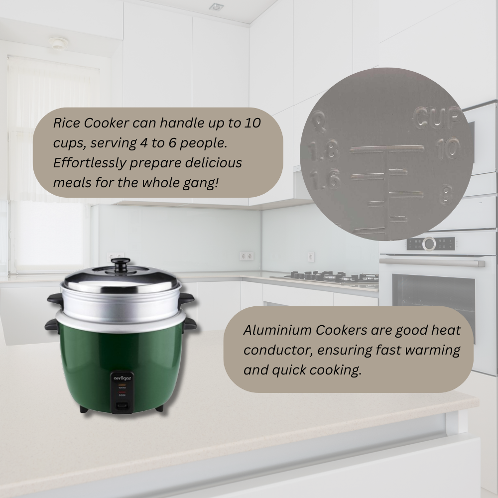 Aerogaz 1.8L Traditional Rice Cooker (4 to 6 Pax) AZ-118RC ETu | Shopee ...