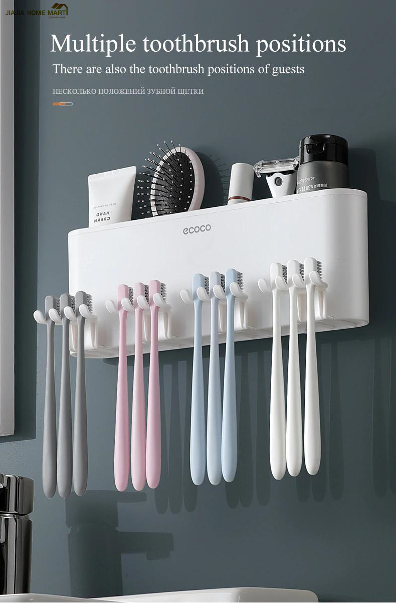SG STOCK Wall Mount Toothbrush Holder Automatic Toothpaste Squeezer ...