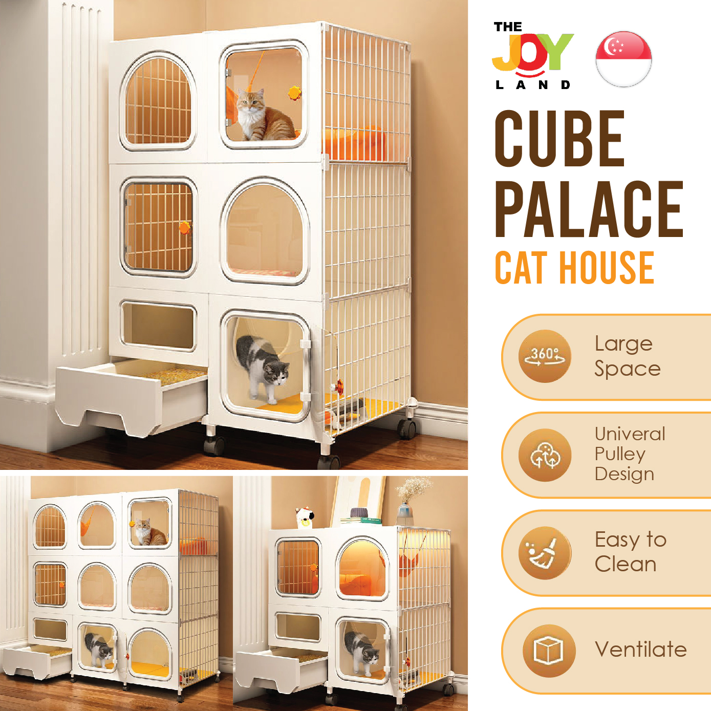 SG SELLER Cat apartment Multifunctional large space cat cage pet cage cat house comes with cat litter pot nest Shopee Singapore