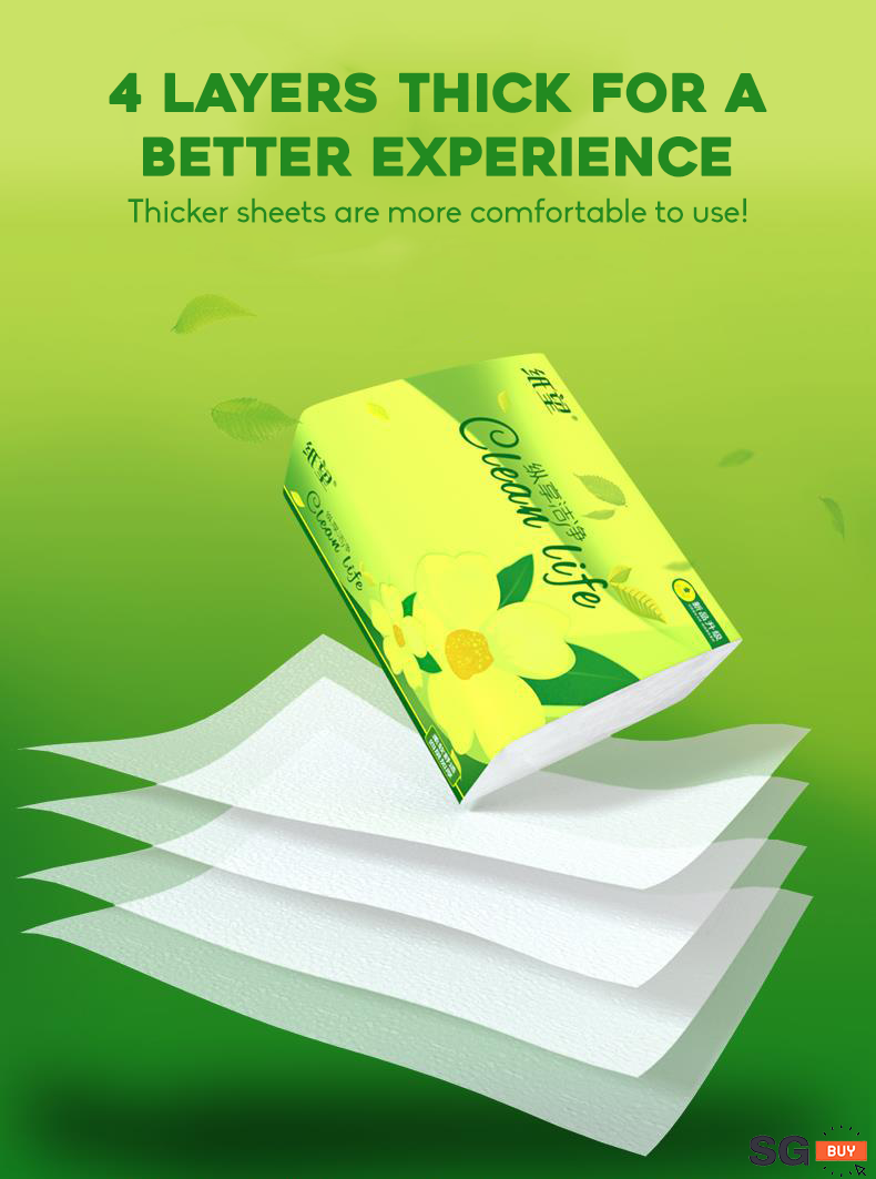 [$0.29/Pack] 4 Ply Household Facial Tissue Packet | 4 Ply Tissue Paper ...