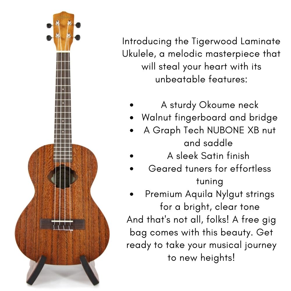 Aleho Tigerwood Ukulele with free gigbag (3-sizes) | Shopee Singapore