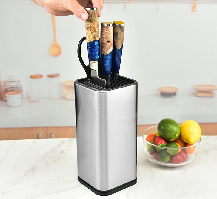 [SG Stock] Stainless Steel Kitchen Knife Block | Knife Rack l Universal ...