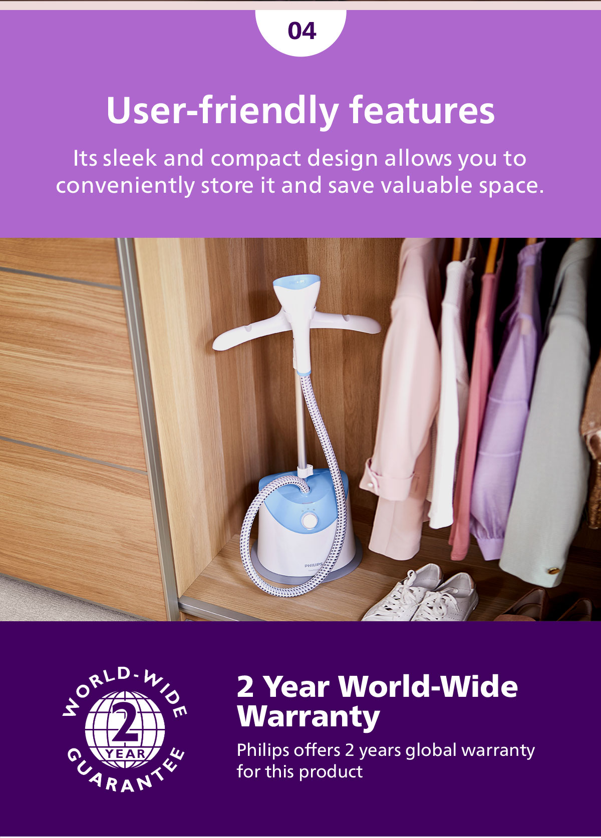 EASY TOUCH STAND STEAMER (GC482/27) | TANGS Singapore