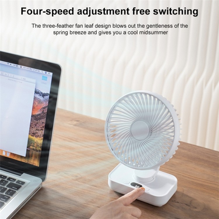 Wireless Auto Rotatable Table Fan Rechargeable Desk Mini Fan Laptop ...