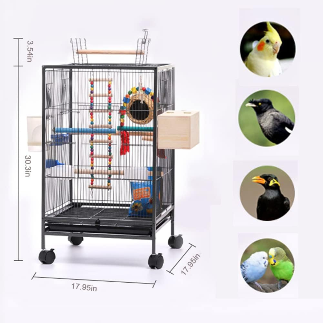 2-Tier | 3-Tier Bird Cage for Parrots | Wrought Iron Parrot Cage Dual ...