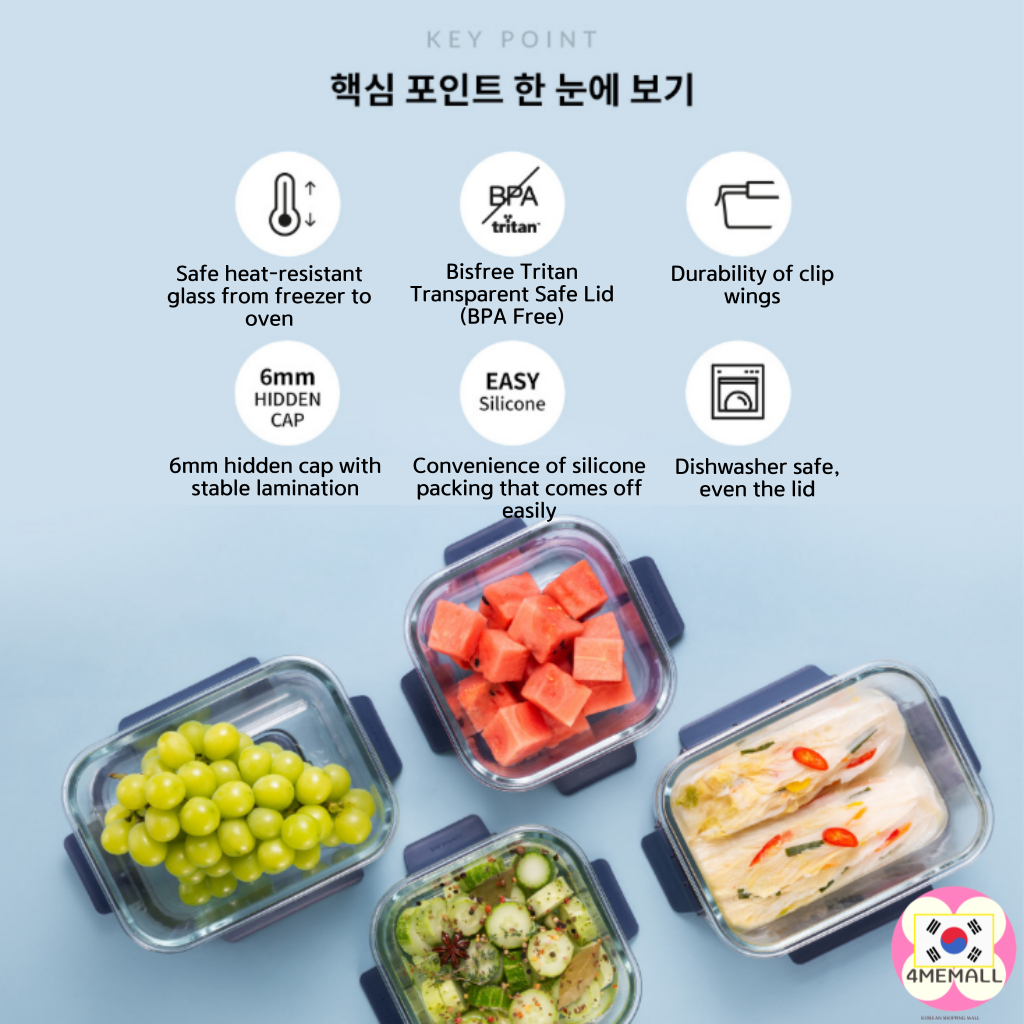 LocknLock Top Class Silicone Glass Airtight Container Food Container ...