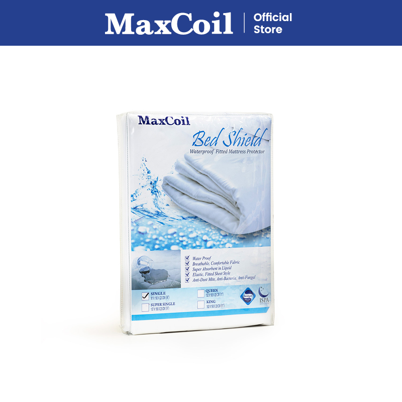 MaxCoil Bed Shield Waterproof Mattress Protector (Fitted) | Shopee ...