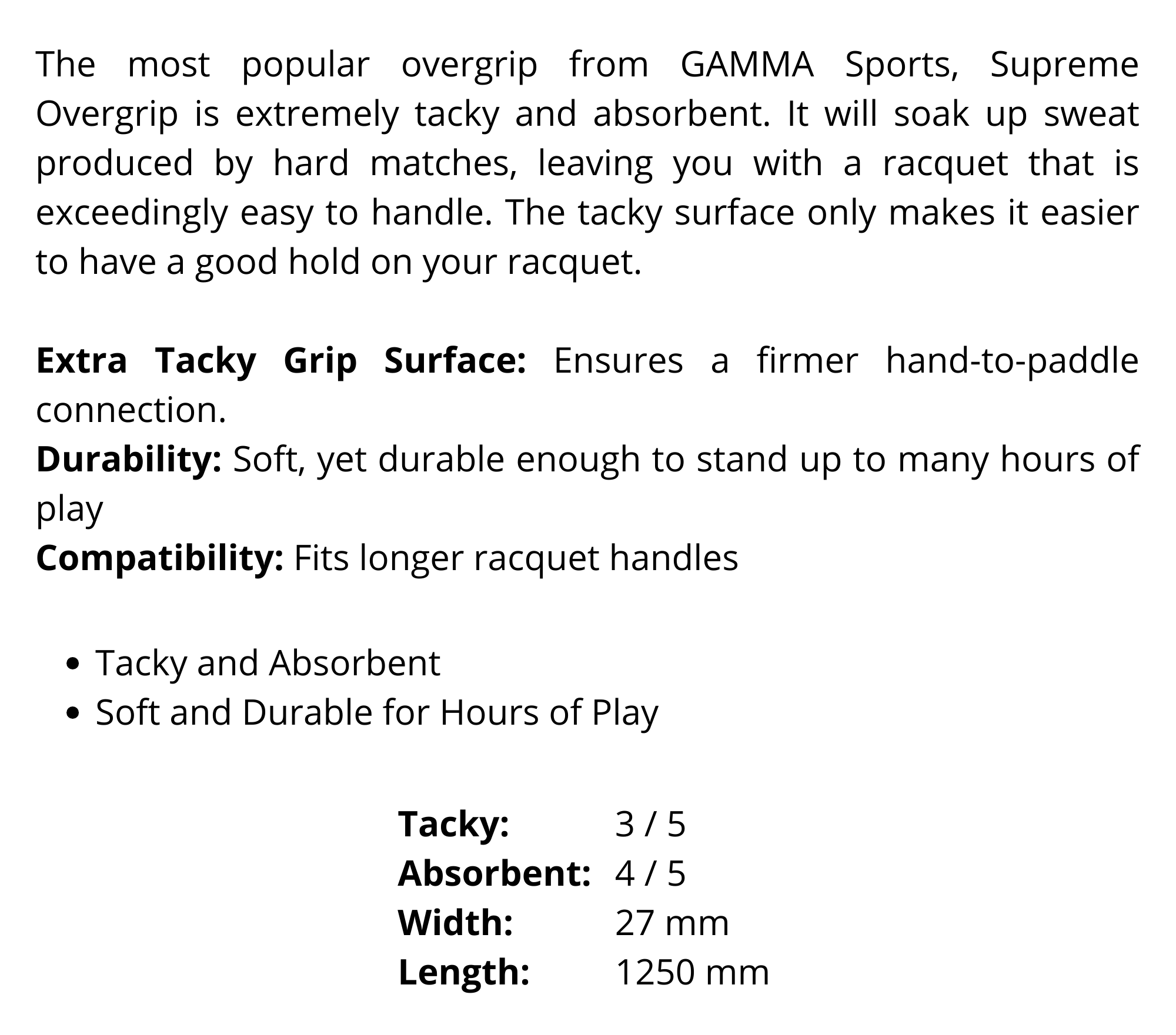 GAMMA Racket Over Grip - Supreme (Blue) (Tennis / Padel / Pickleball ...