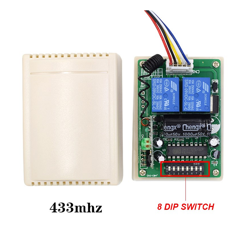 AUTOGATE Receiver for 433MHz/330MHz Frequency 8 DIP Switch [Order Model ...