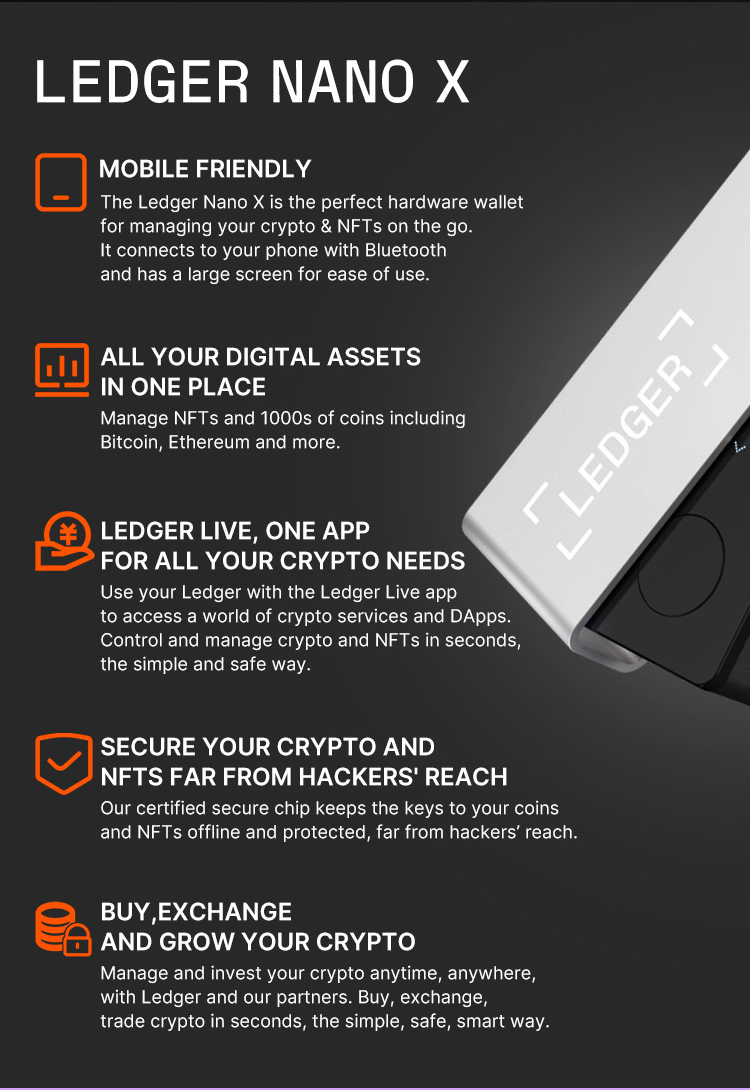 Official Authorized Retailer]Ledger Nano X Crypto Cold Hardware Wallet -  Bluetooth | Shopee Singapore