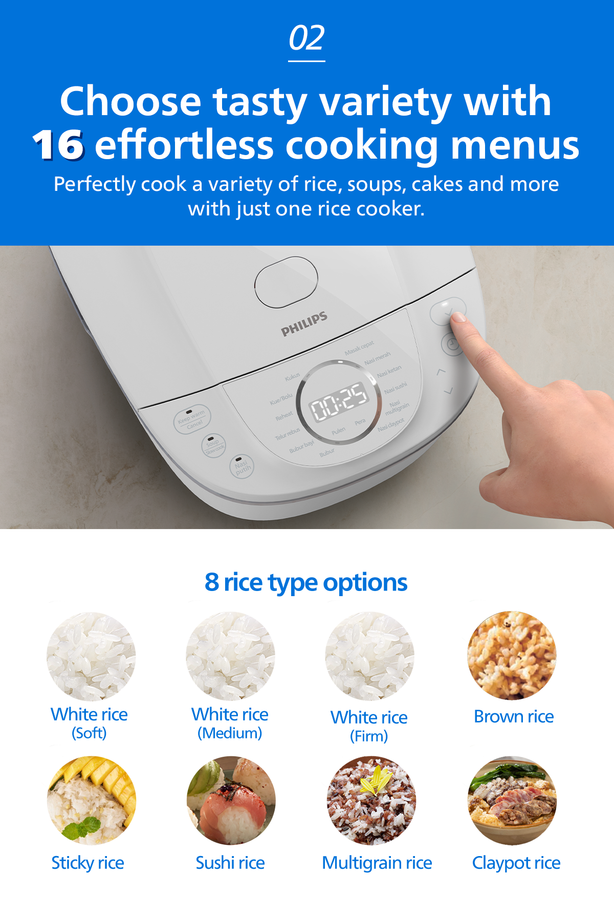Philips HD4717/30 | Spherical Pot Digital Rice Cooker | 1.8L ...