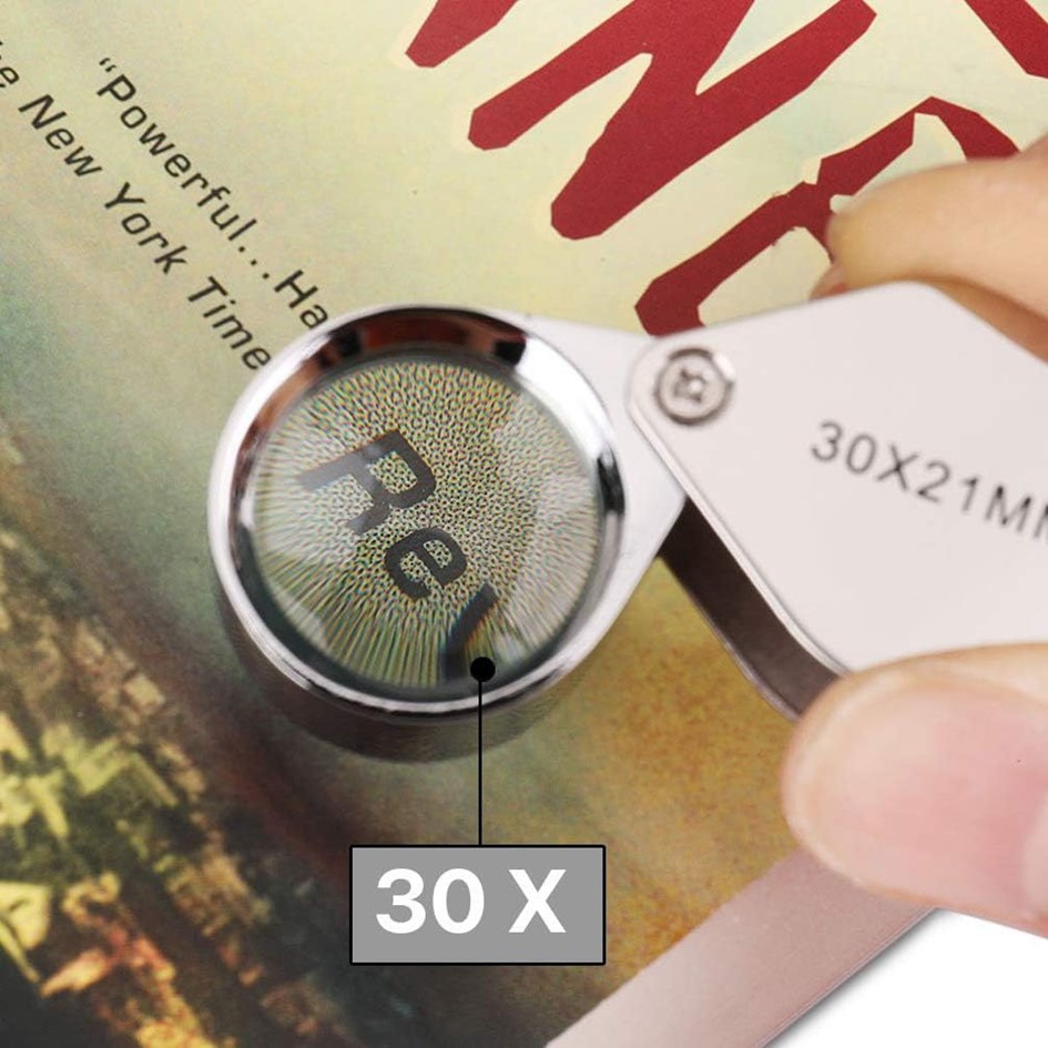 30x Magnification 21mm Diameter Pocket Jewelry Loop Travel Magnifying ...