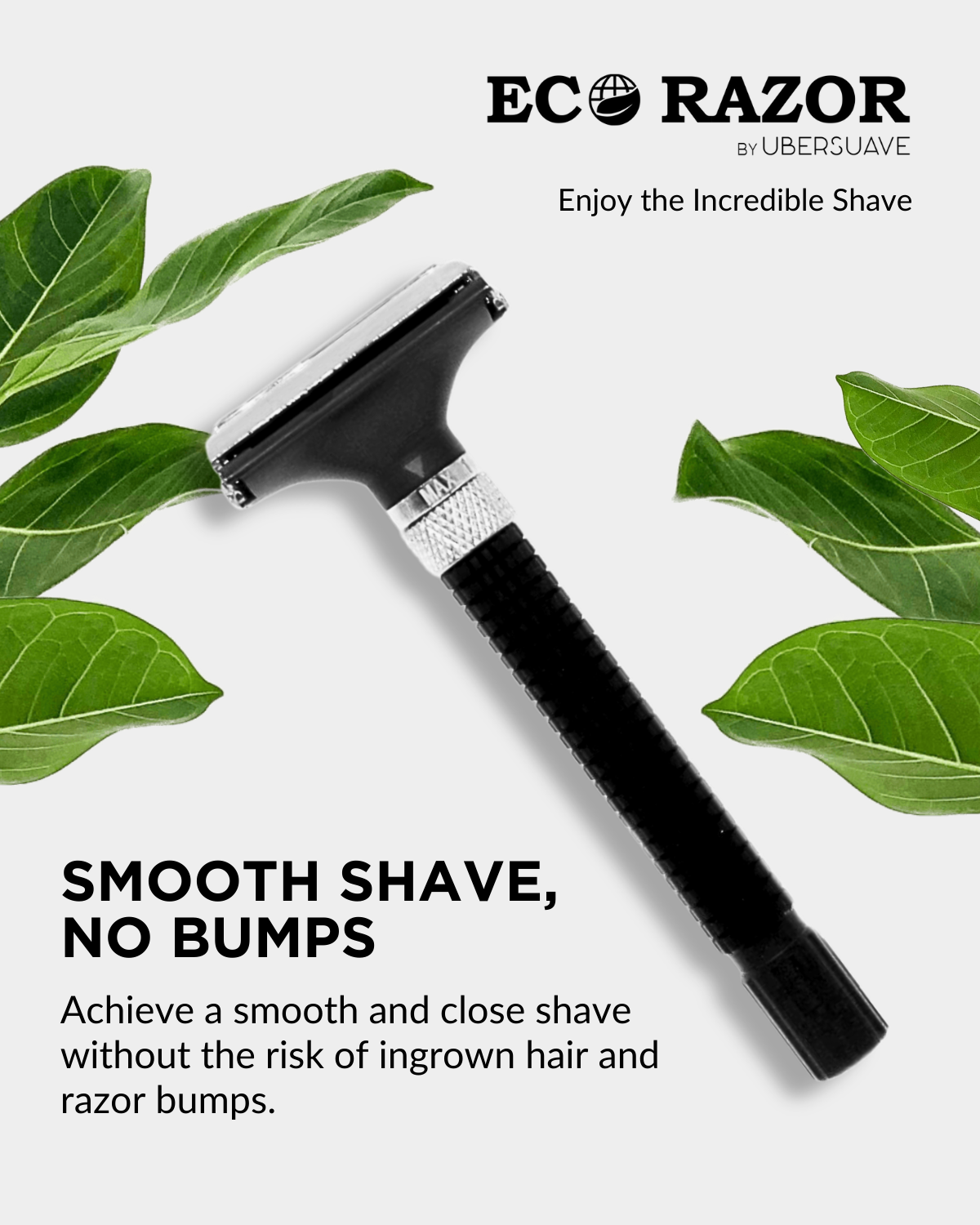 Ubersuave Eco-Razor Matte Silver Black Adjustable Butterfly Open Double ...