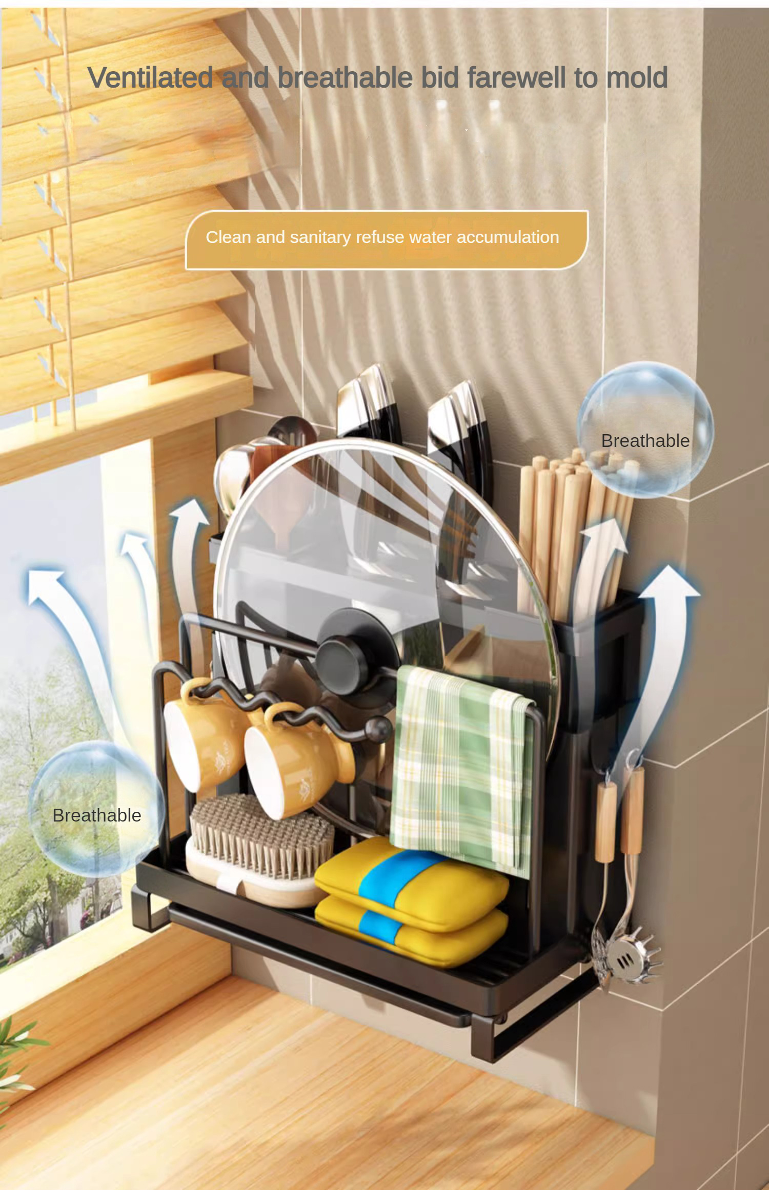 【SG Stock】Kitchen knife rack storage rack/ storage rack /Holder Knife ...
