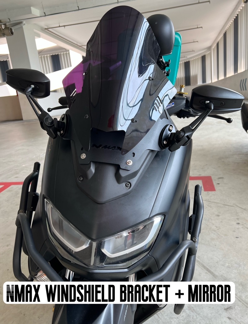 Nmax155 V2 Windshield Bracket Mirror Relocated Yamaha Nmax V2 Rear View ...