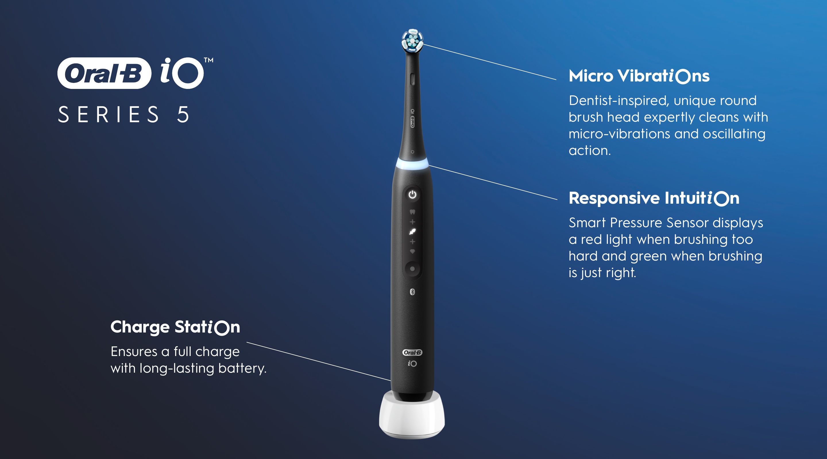 Oral-B iO Series 5 Electric Toothbrush with Micro Vibration Bluetooth ...
