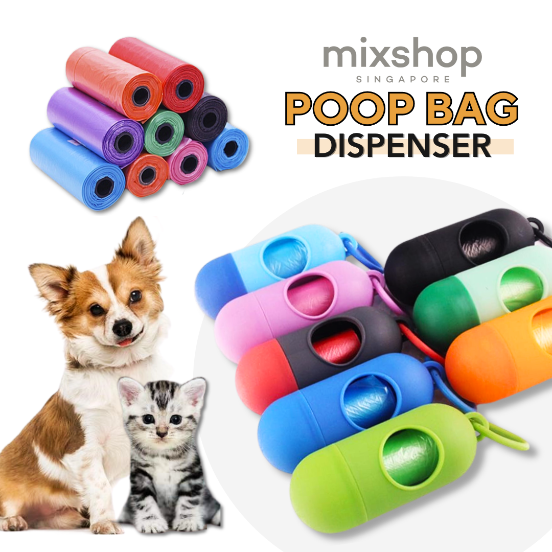 mixshop Poop Bag Dispenser, Pet Poop bag, Dog Poop bag Holder & Refill ...