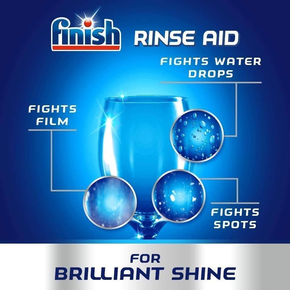 Finish Rinse & Shine Aid Liquid Dishwasher 800ml Regular / Lemon ...
