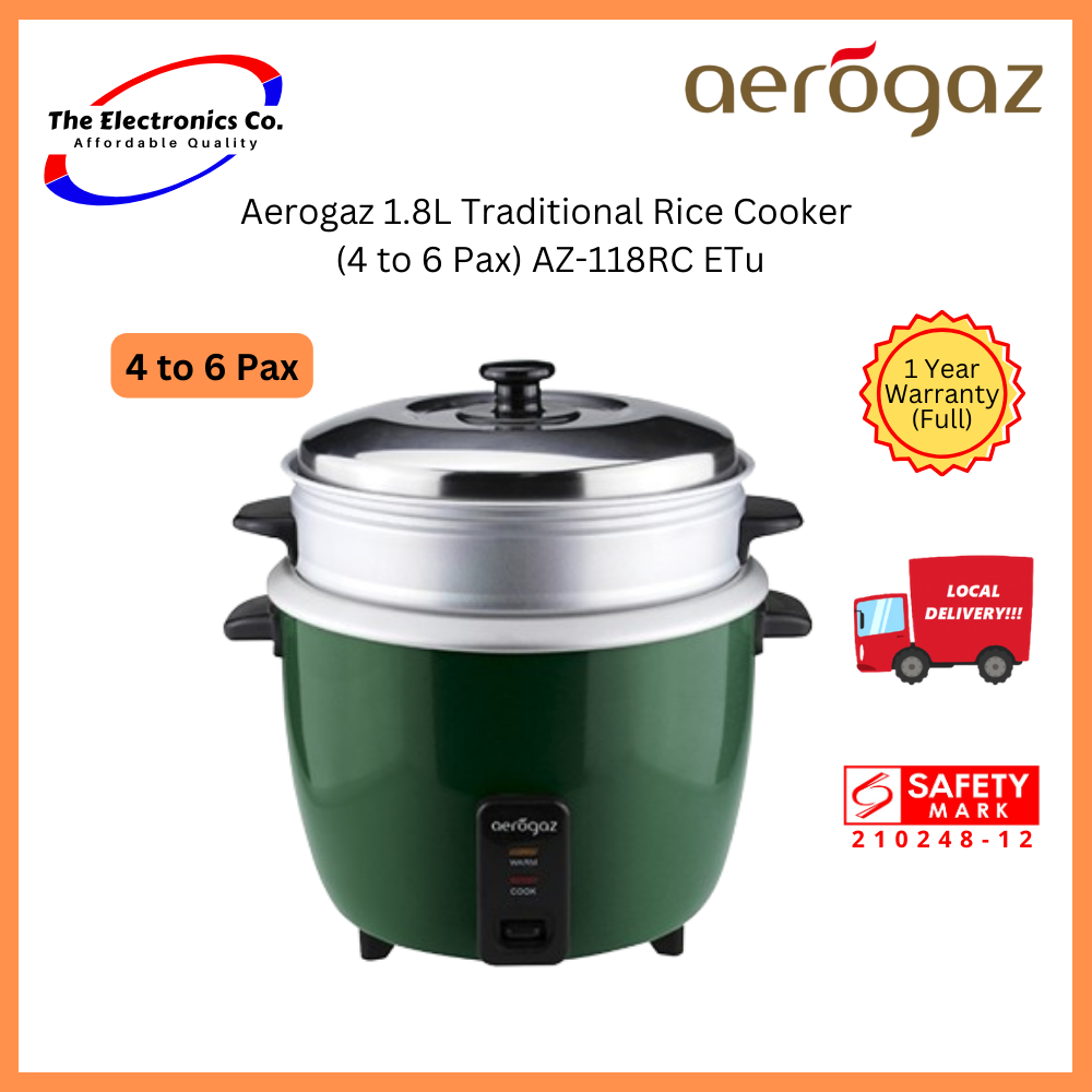 Aerogaz 1.8L Traditional Rice Cooker (4 to 6 Pax) AZ-118RC ETu | Shopee ...