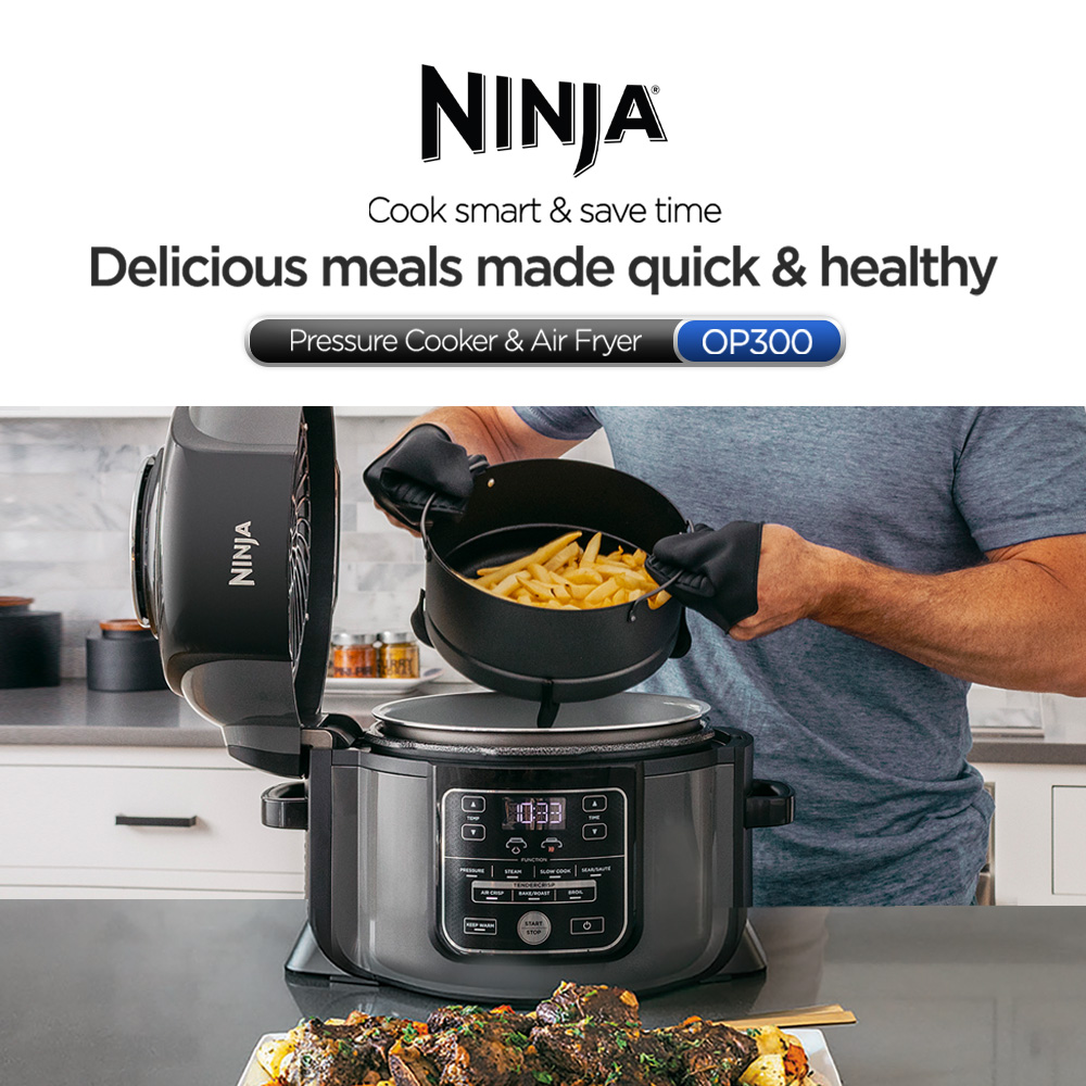 Ninja Foodi 8 in 1 Multi cooker in one pot, Broil, Dehydrate, Slow Cooker,  Air Fryer, Grill, Sear/Saute, Steam - OP300