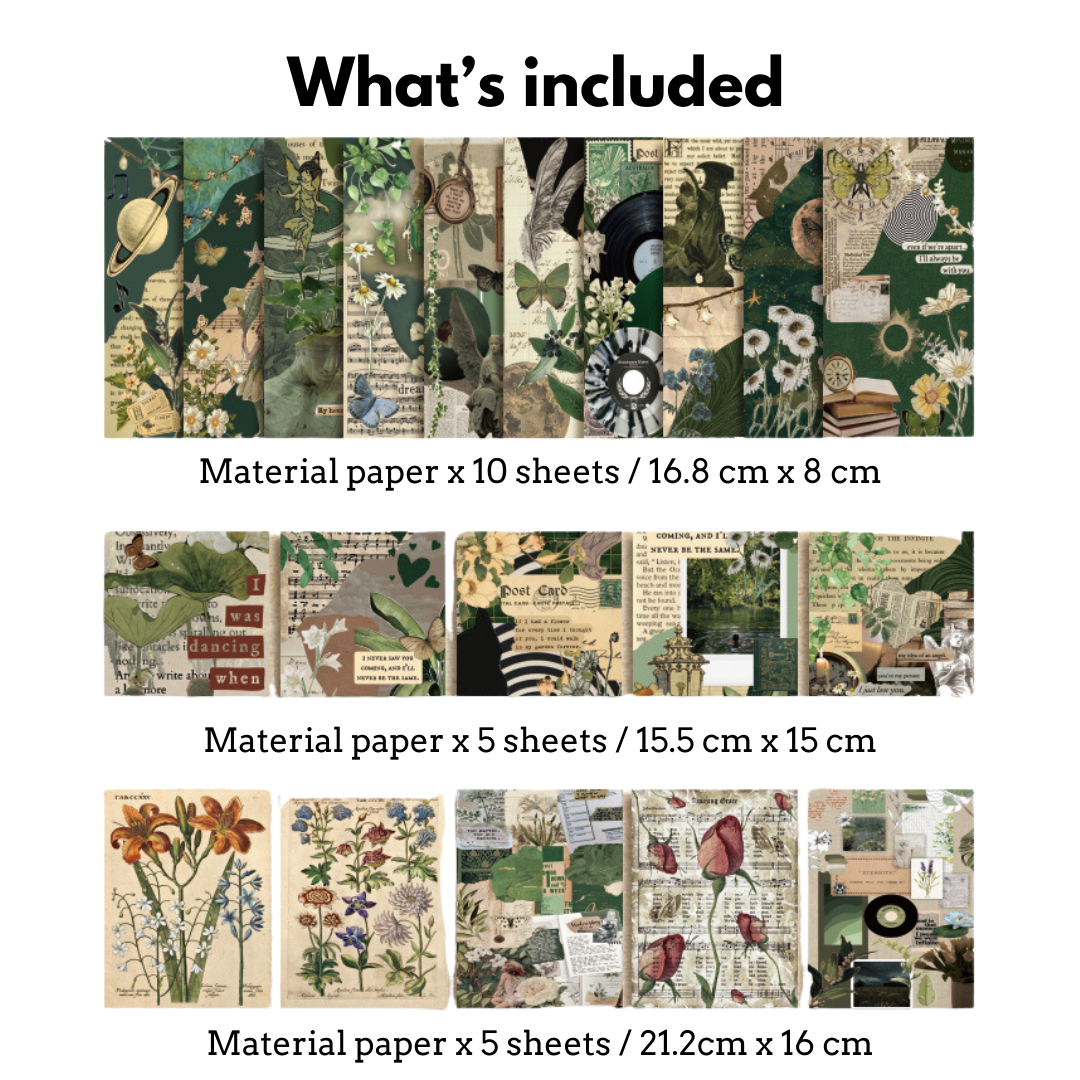 [SG] DitaDot Aesthetic Vintage 125pcs Scrapbook Kit A6 Journal Kit Set ...
