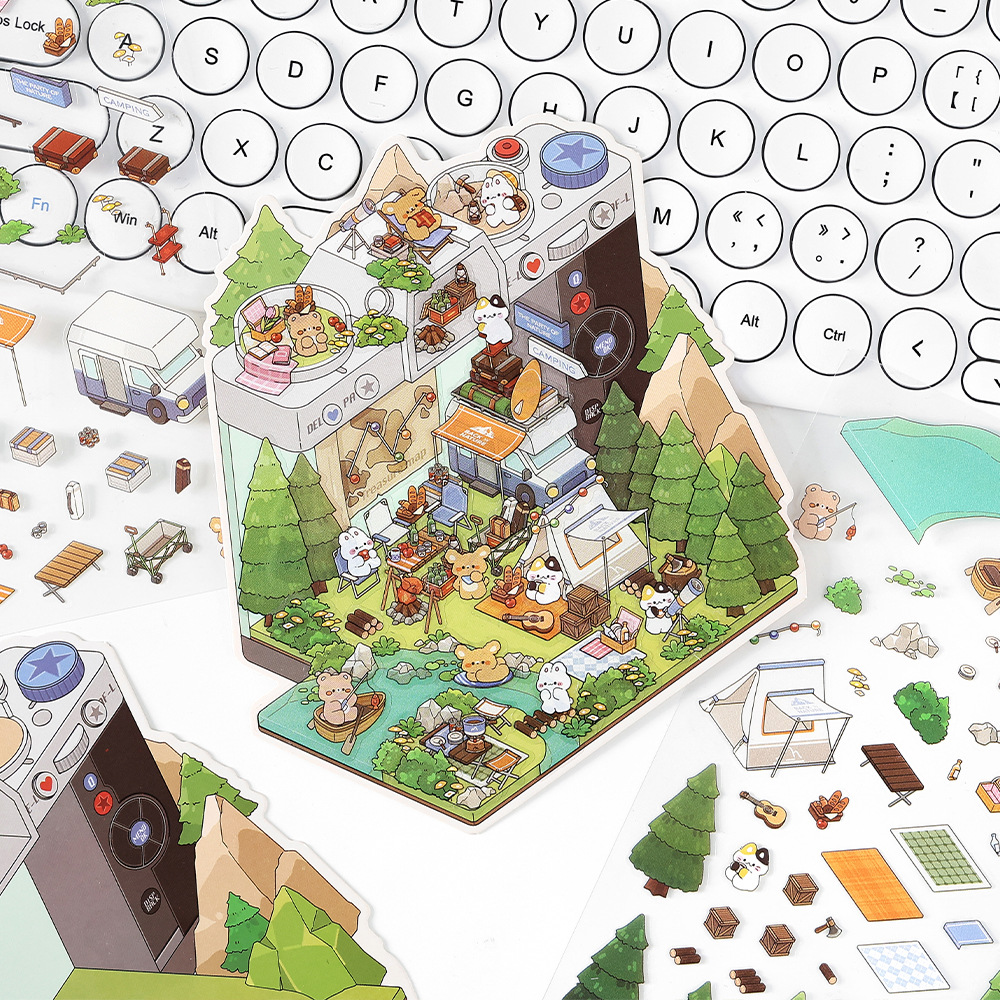 [KW] Cute Miniature Landscape Stickers | 3D Scene Stickers for ...