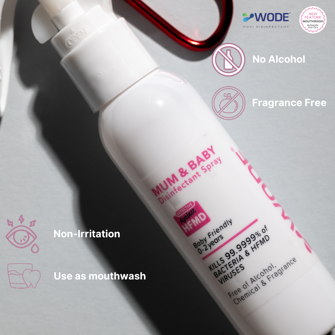 WODE Mum & Baby Disinfectant 70ml Spray (ALCOHOL FREE, CHEMICAL FREE ...