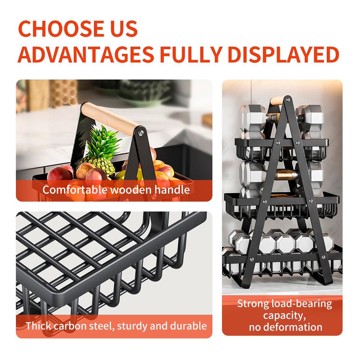 2/3 Tier onion storage rack Fruit Basket Vegetable Storage Kitchen Rack ...