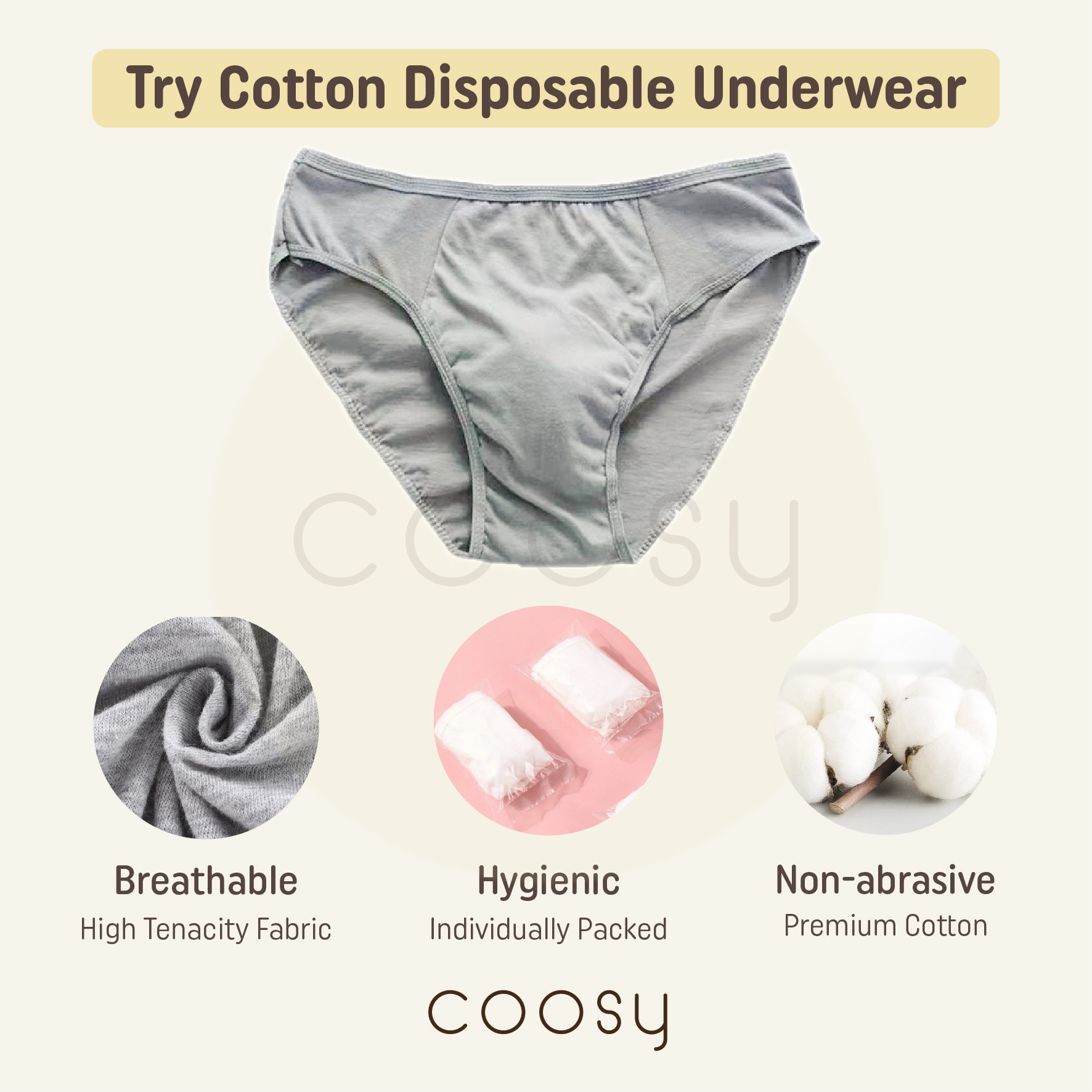 Coosy Ultimate Comfort 100% Pure Cotton Travel Disposable Triangular ...