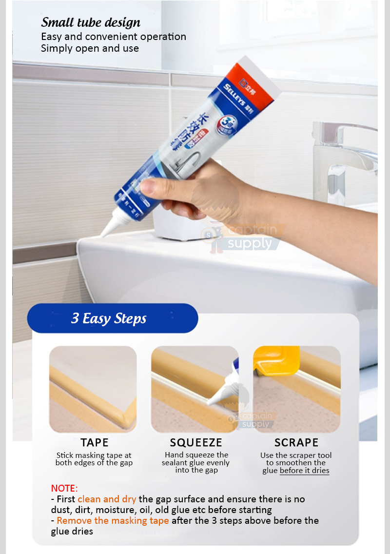 Nippon Paint x Selleys Anti-Mildew Waterproof Silicone Sealant Glue ...