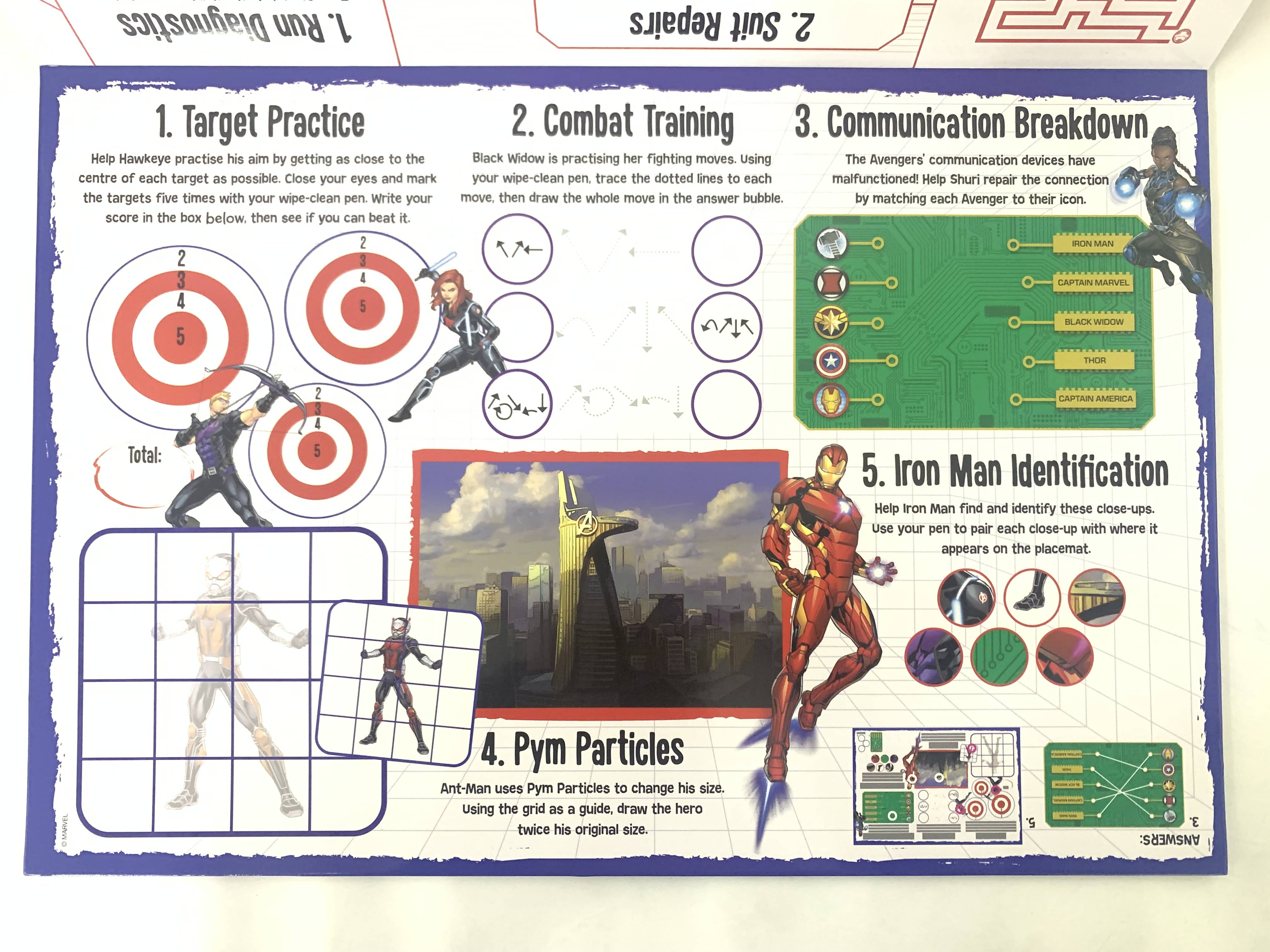 Marvel Avengers Wipe Clean Activity Book with Pen for Kids to Write on ...