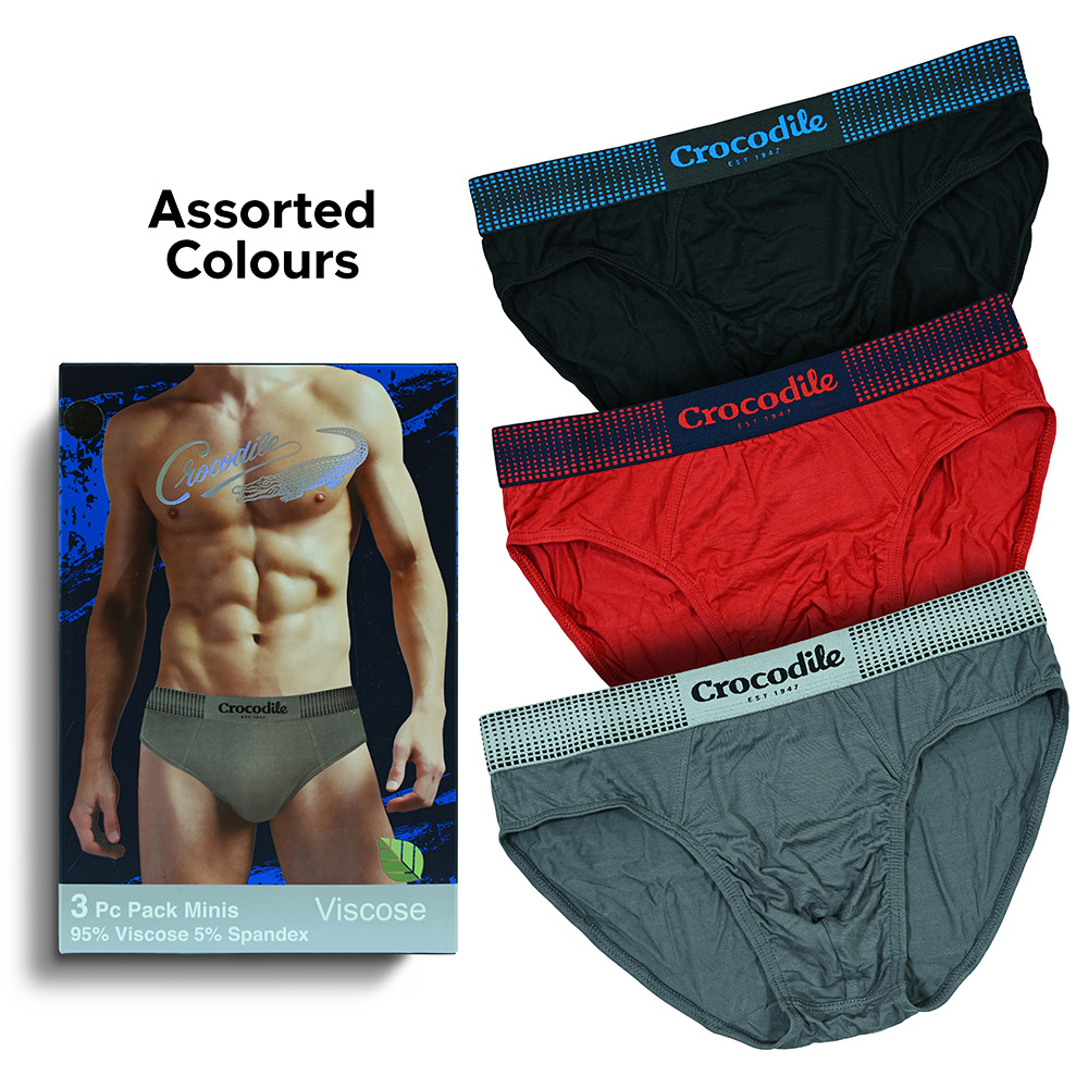 Buy Crocodile Men Pack Of 3 Assorted Briefs Combo 6 EVAN - Briefs for Men  7027975