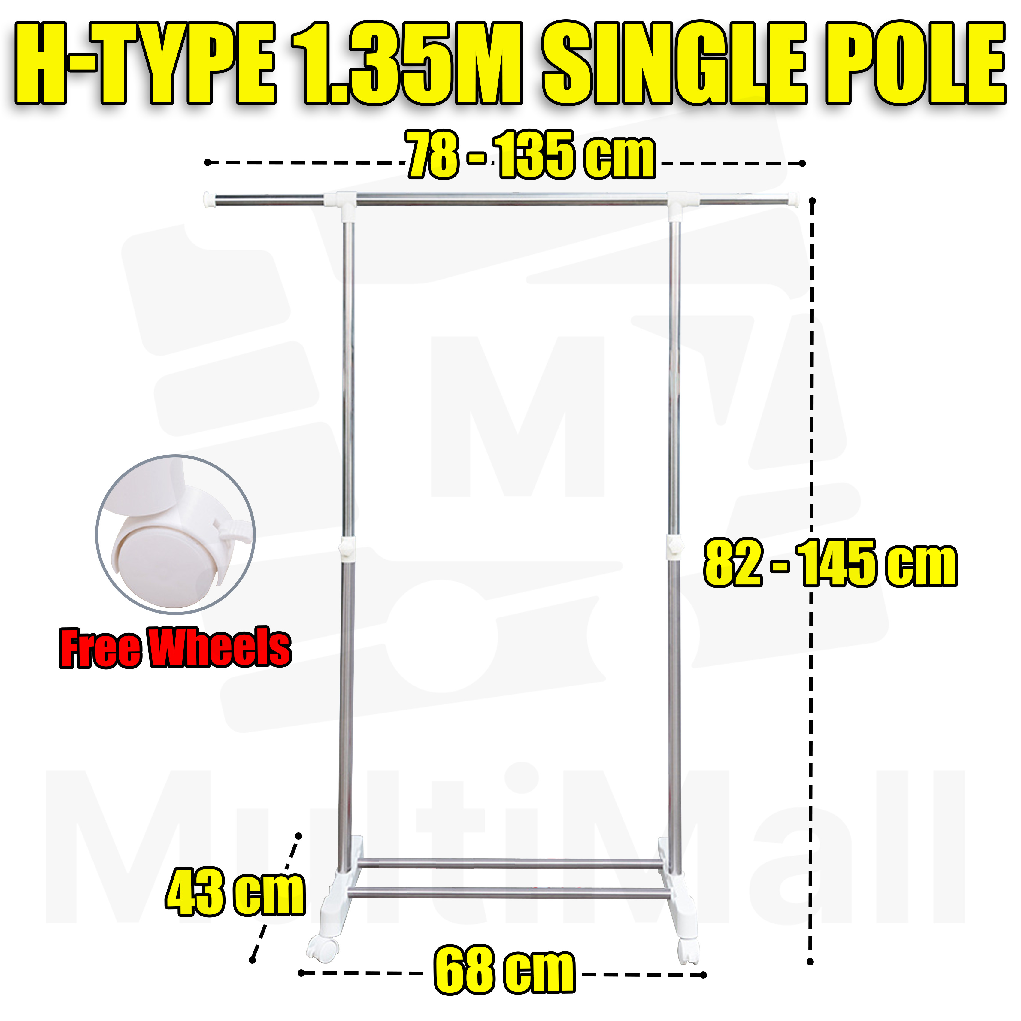 H-Type 1.35M Single Pole Laundry Rack | Drying Clothes Rack | Laundry ...