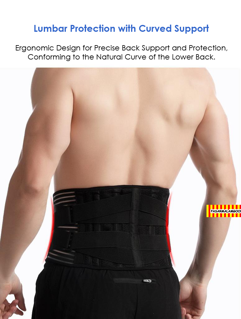 S XXL Back Support Belt With Six Pressure Relief Bars Brace Lumbar   Sg 11134208 7rblw Llc1wv2drk4s05