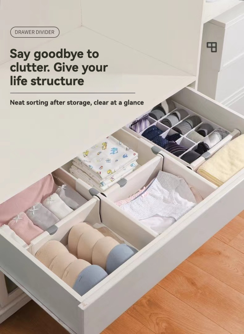 Adjustable Drawer Divider Extendable Partition for Clothes Wardrobe ...
