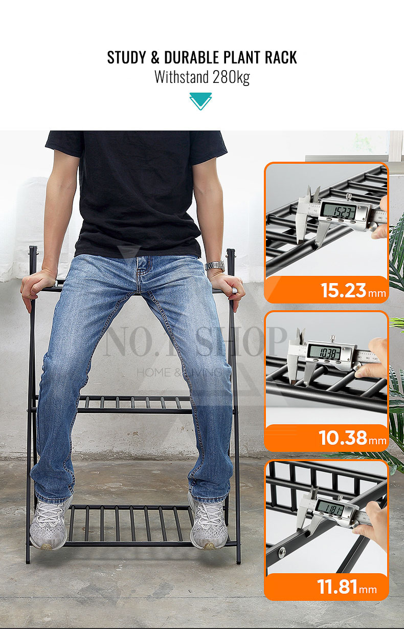 🇸🇬 3 Tier Gray Heavy Duty Metal Multiple Plant Rack / Plant Stand ...