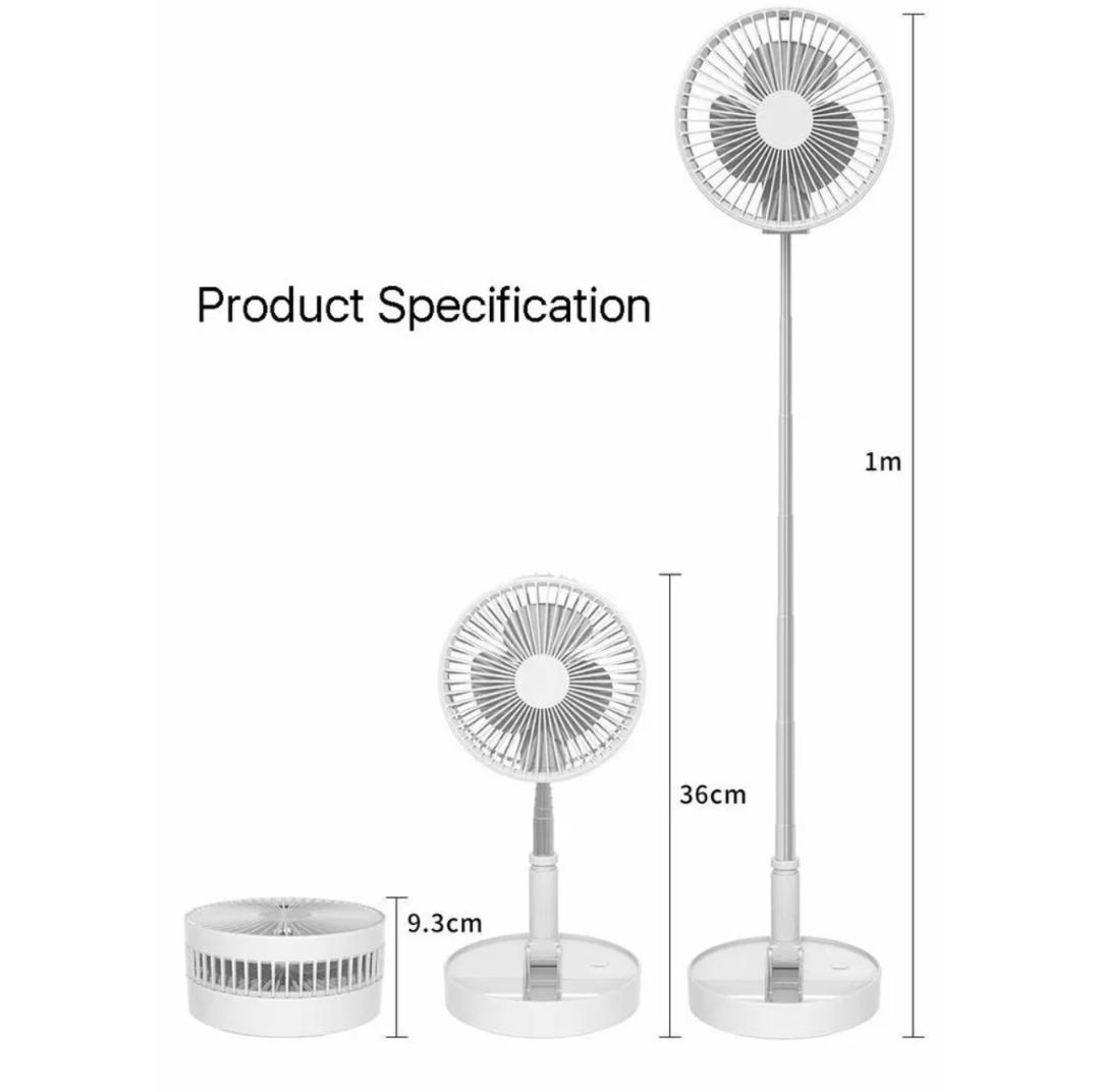 6” Extendable (Rechargeable) USB Foldable Portable Fan (Remote Control ...