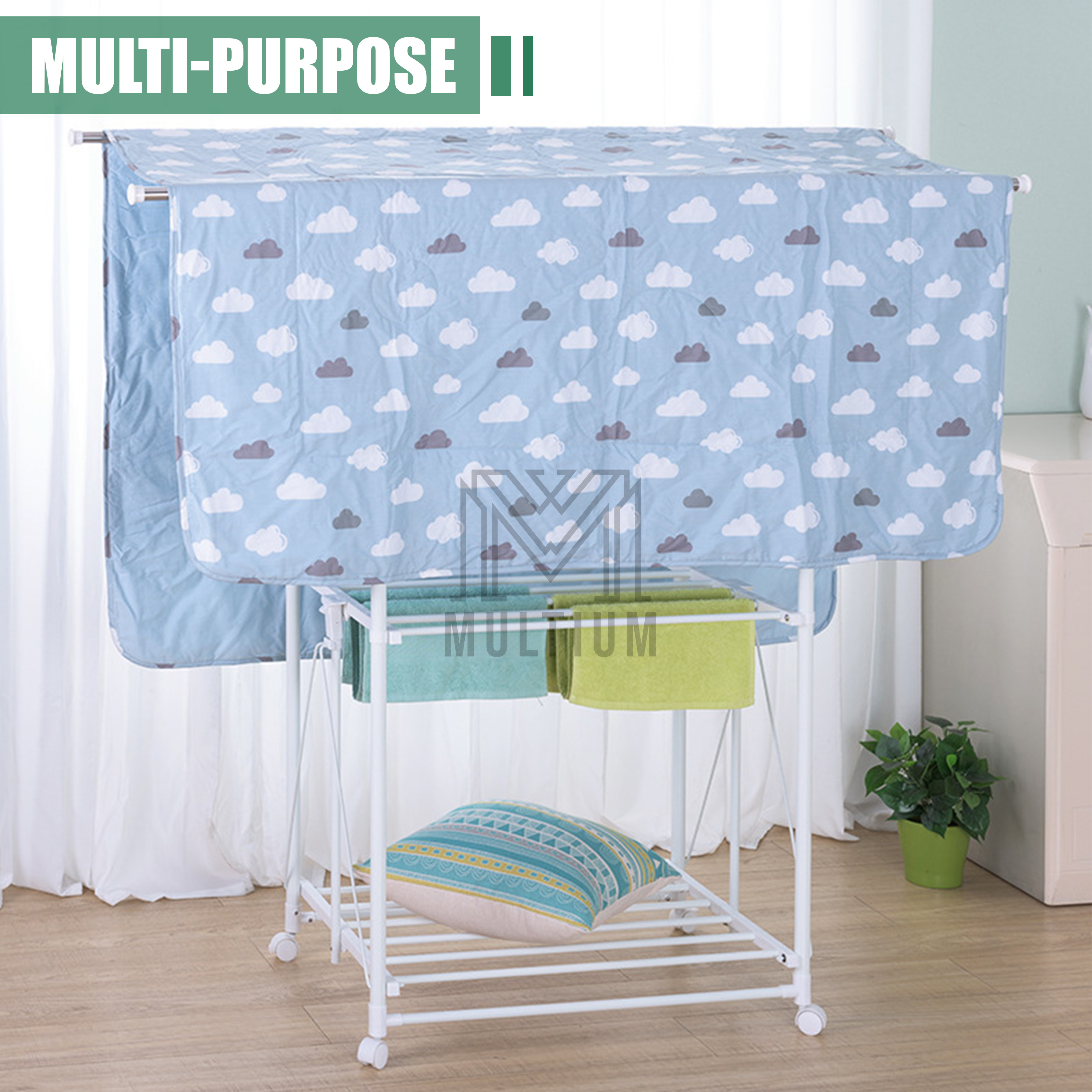 Clothes Drying Rack 1.5M 2 Poles (NO INSTALLATION) Laundry Rack ...