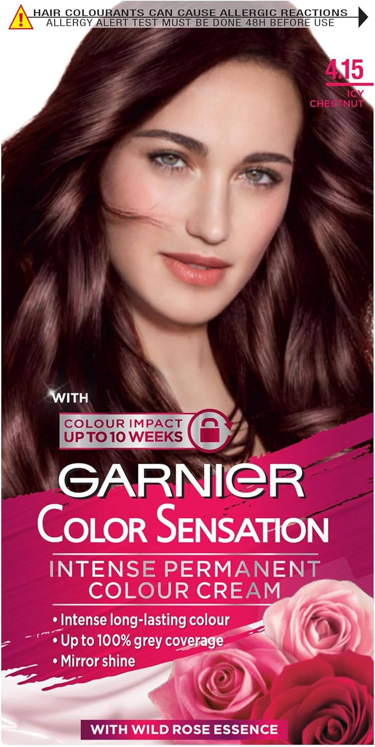 Garnier Color Sensation Intense – 3x Permanente Haarfarbe In Icy Chestnut Für Intensiven Glanz