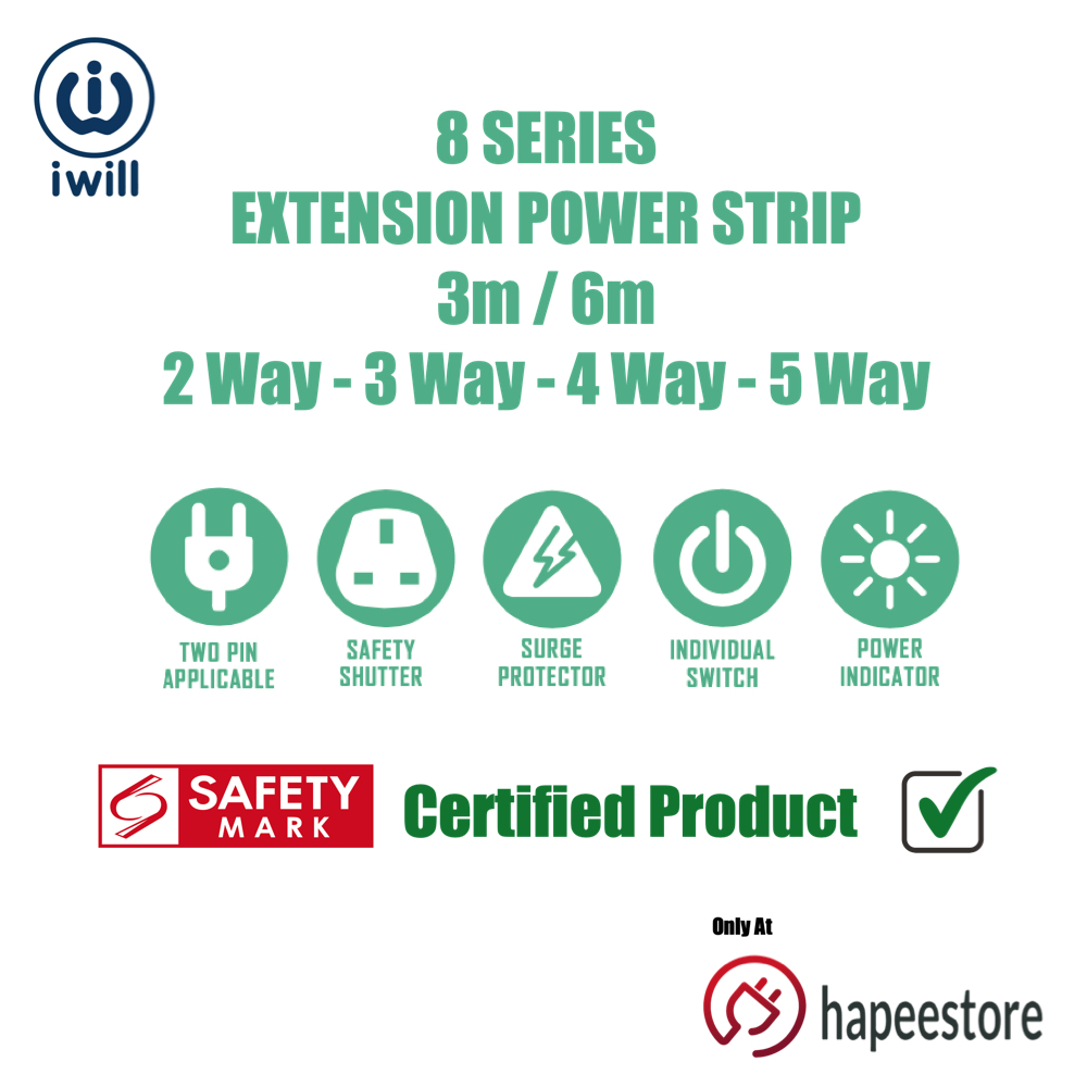 iwill Extension Wire | Power Strip | Extension Socket | Extension Plug ...