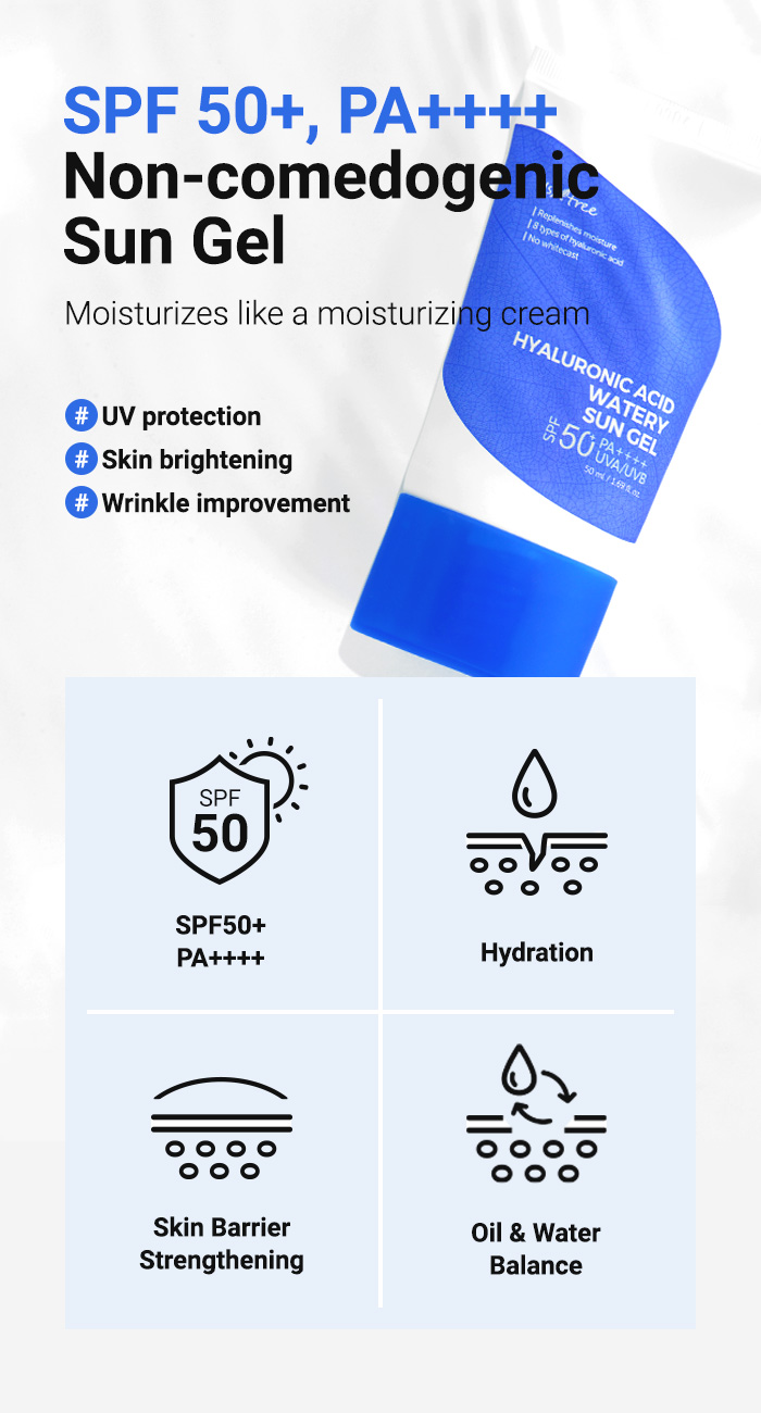 Isntree Hyaluronic Acid Watery Sun Gel 50ml | Shopee Singapore