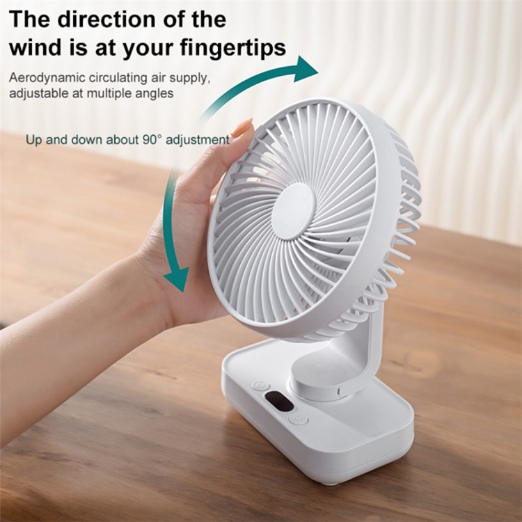 Wireless Auto Rotatable Table Fan Rechargeable Desk Mini Fan Laptop ...