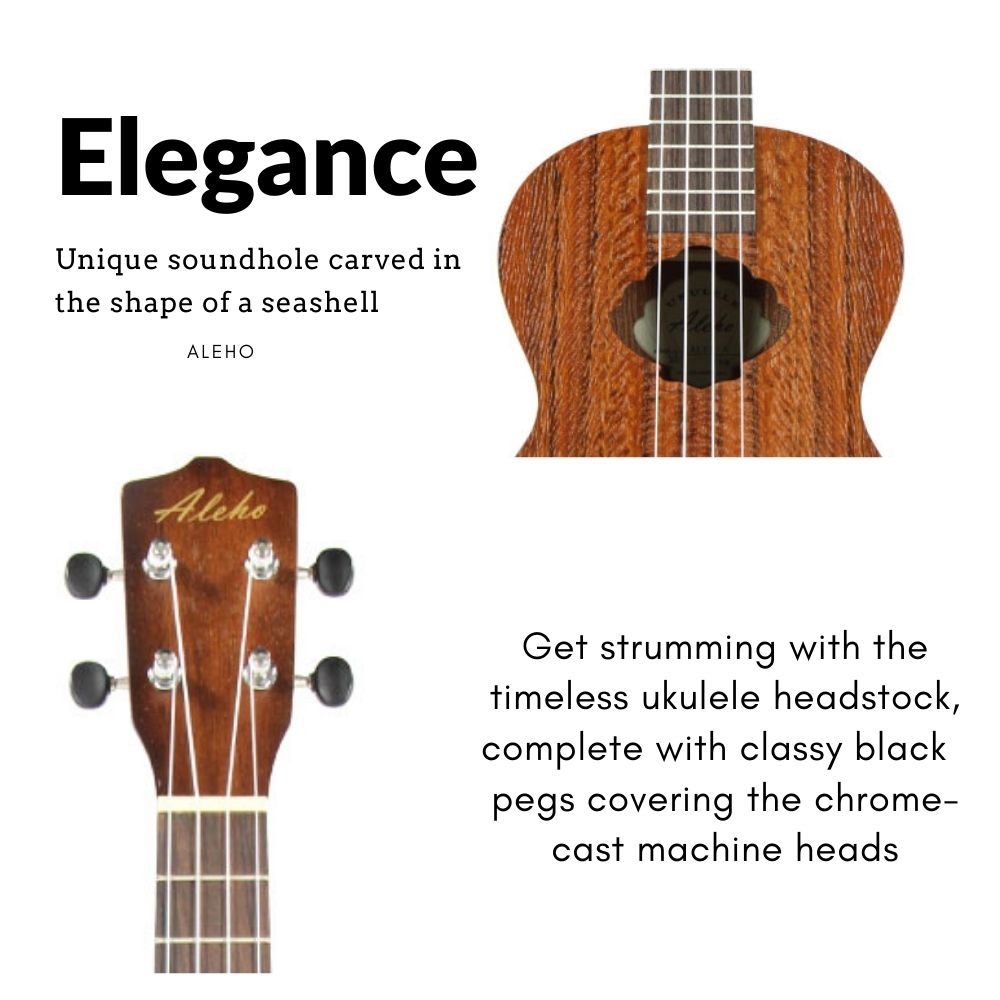 Aleho Tigerwood Ukulele with free gigbag (3-sizes) | Shopee Singapore