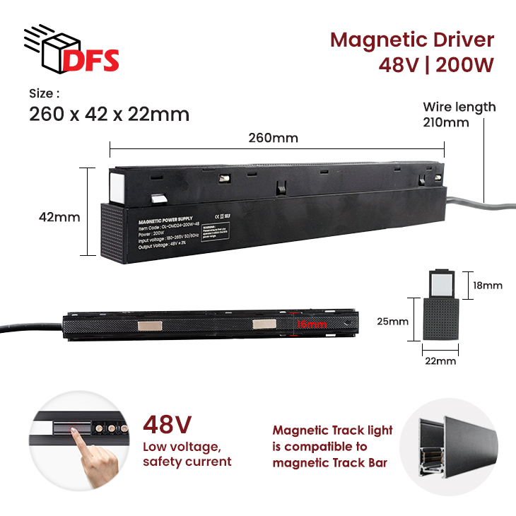 DFS Magnetic Track Light System Magnetic Driver / Power supply D48V ...