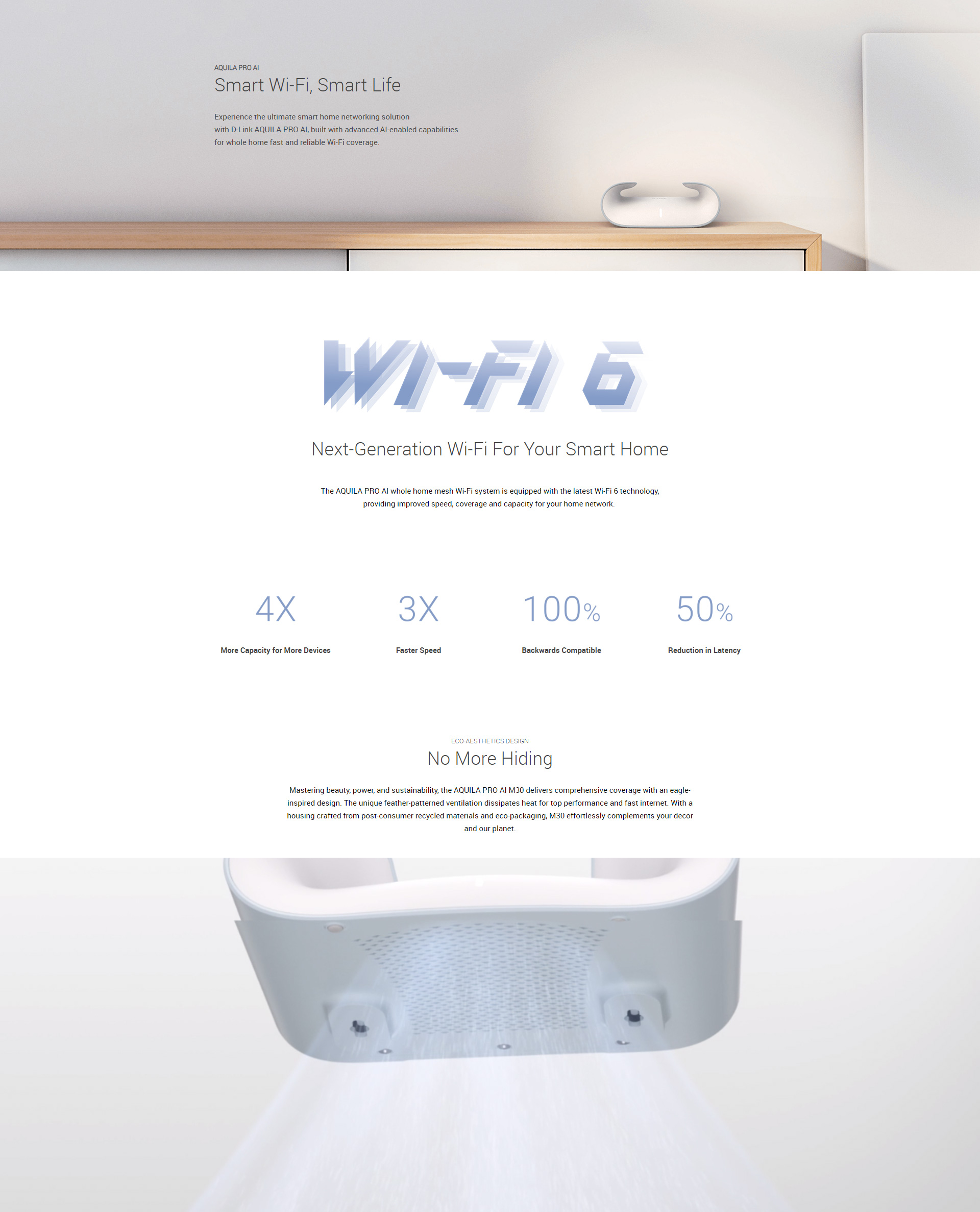 D-Link M30 Aquila Pro AI AX3000 WiFi 6 Wireless 6 Mesh Router ...