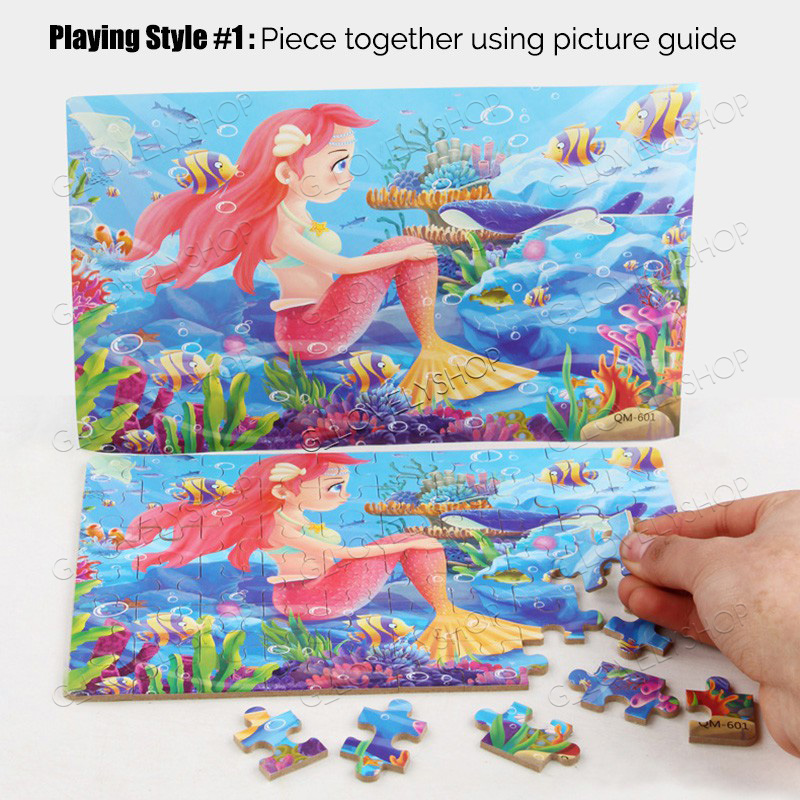 Cute Cartoon 60pcs Wooden Jigsaw Puzzle Tin Box Kids Educational Toy ...