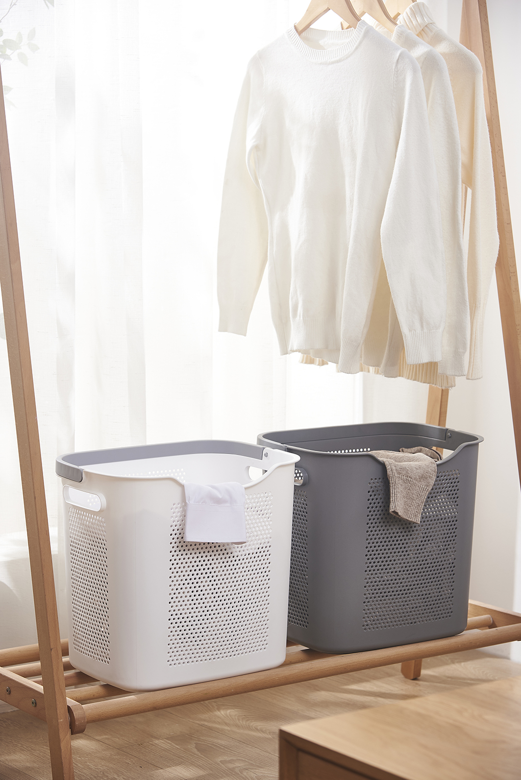 Japanese Style Cotton Rope Woven Round Sundries Storage Basket